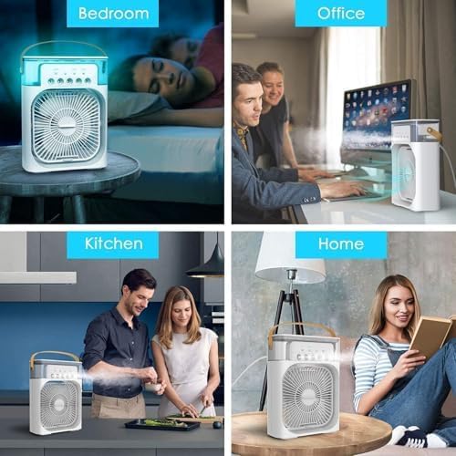 Mini Cooler for Room Cooling AC Portable Mini Fan Artic Cooler with 7 Colors LED Light, 1/2/3 H Timer, 3 Wind Speeds and 3 Spray Modes for Office,Home,Dorm,Travel1