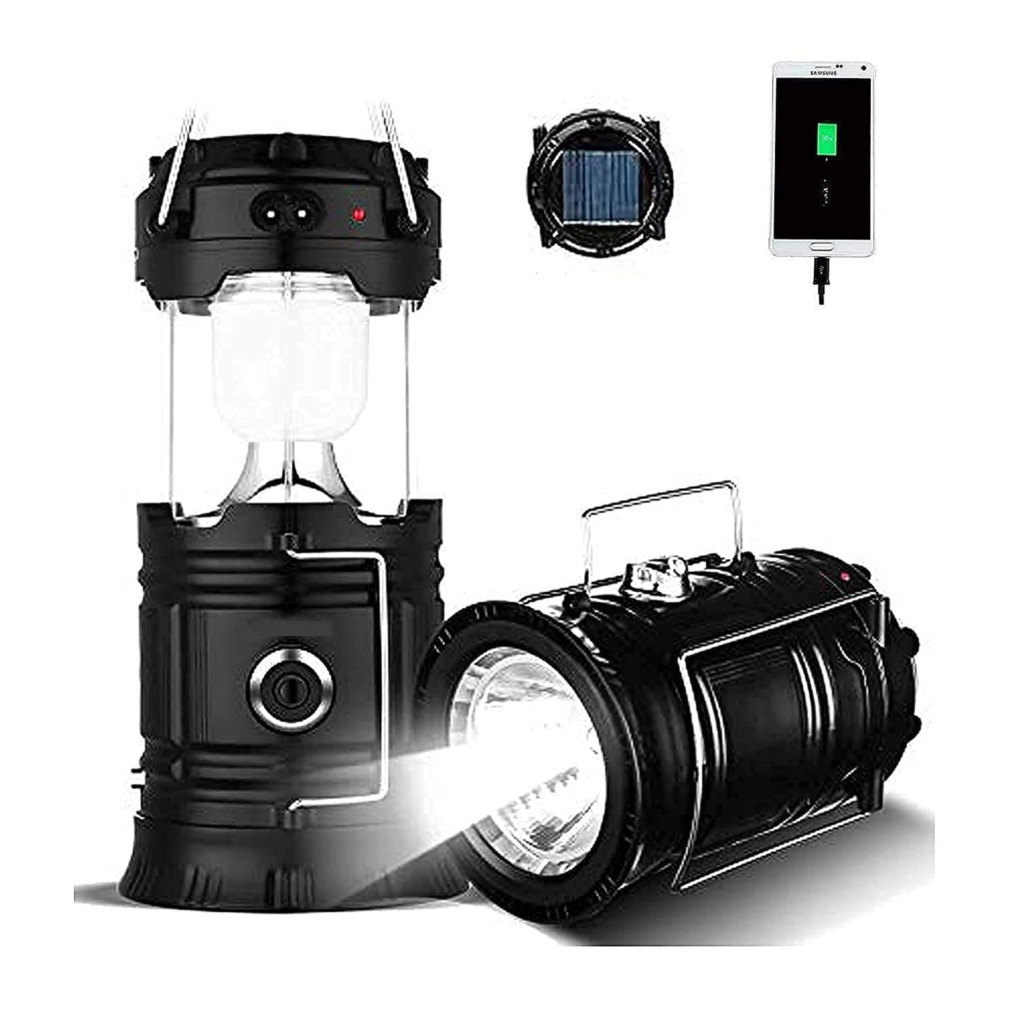 Rechargeable Solar and Charging LED Lantern Torch Light, Portable Camping and Home Emergency Light also Solar Light