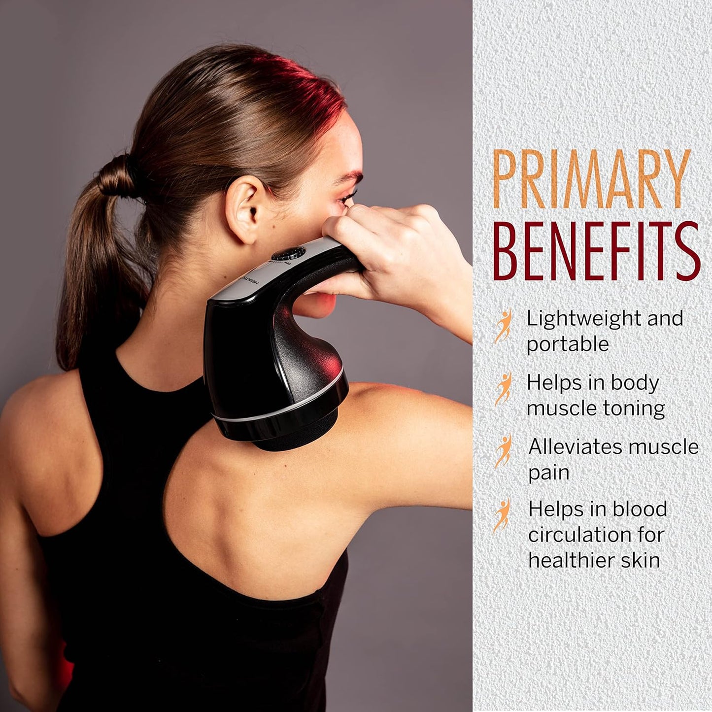 Handheld Electric Full Body Massager with Interchangeable Heads