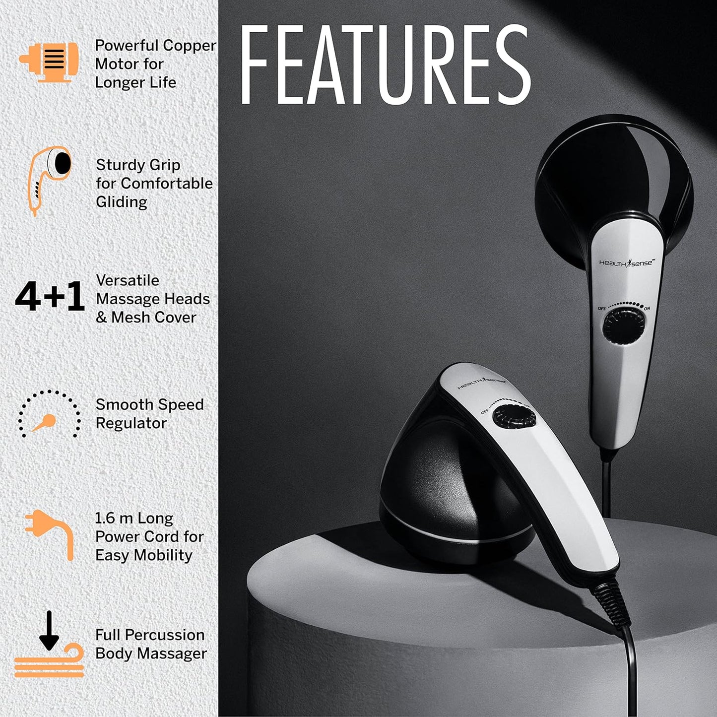 Handheld Electric Full Body Massager with Interchangeable Heads