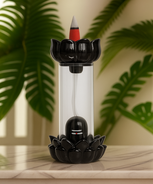 Black Lotus Shiva Incense Waterfall Burner