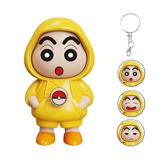 Shinchan Face Changing Keychain – 3 Expression 3D Cartoon Key Ring