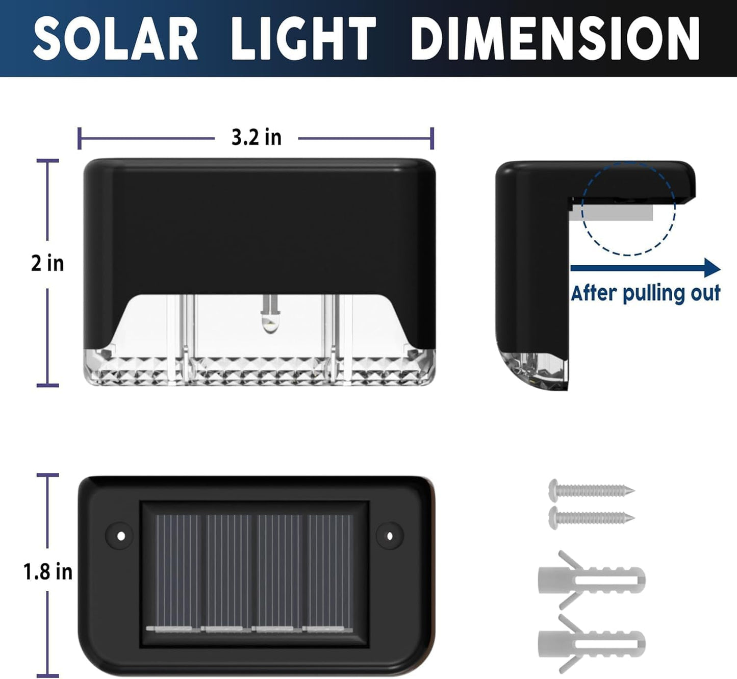 Solar LED Wall / Stair Lights – Pack of 4