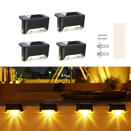 Solar LED Wall / Stair Lights – Pack of 4
