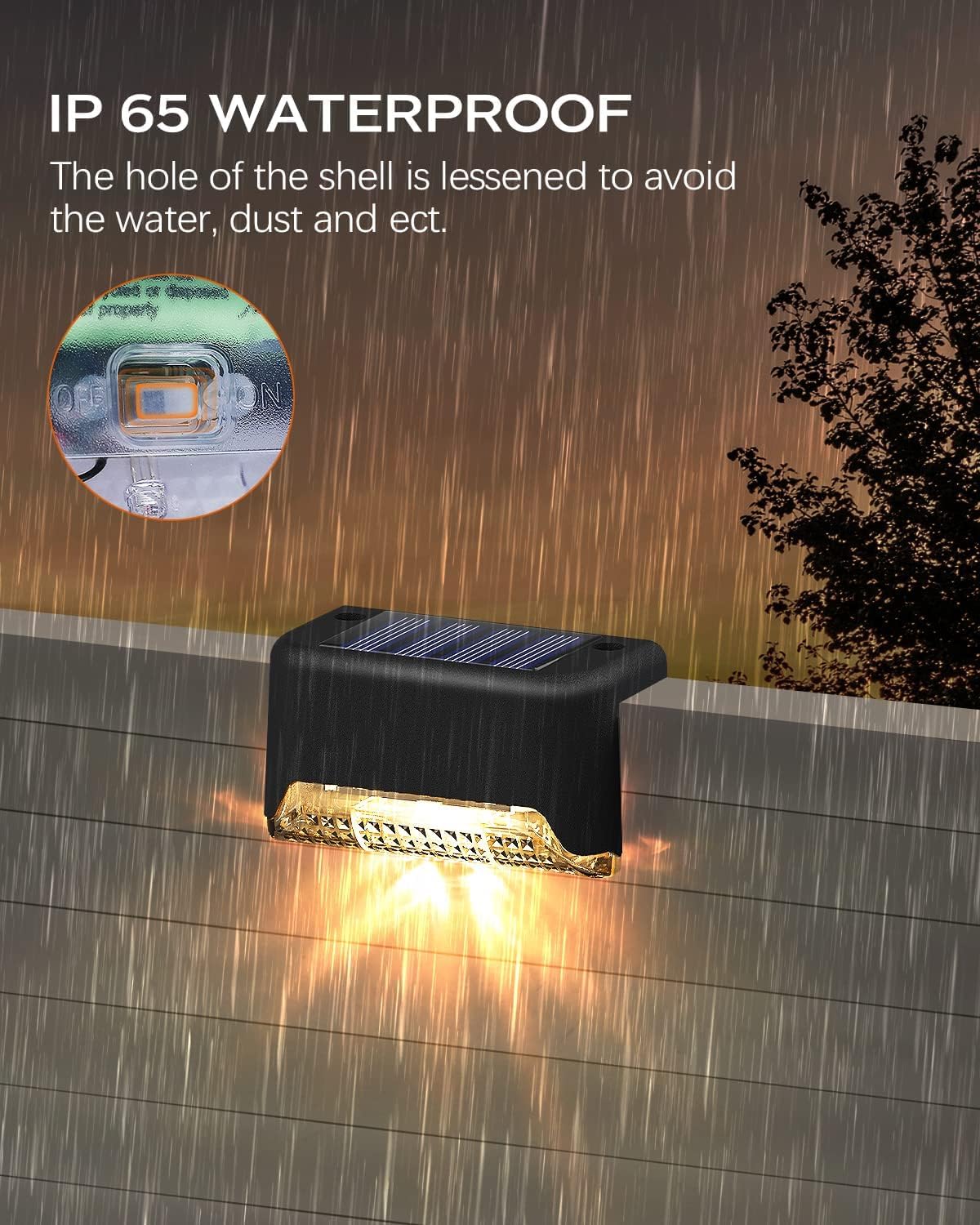 Solar LED Wall / Stair Lights – Pack of 4